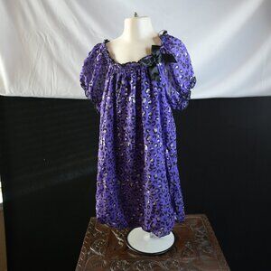 George Purple and Silver Sequin Blouse Size M 7-8